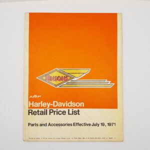 ORIGINAL HARLEY 1972 FACTORY RETAIL PRICE LIST- PANHEAD, KNUCKLEHEAD