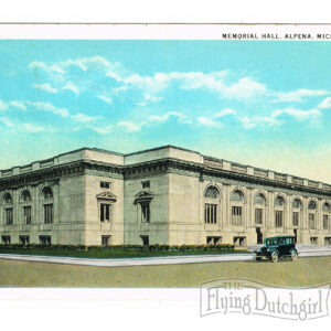 Vintage Postcard – 1929  “Memorial Hall” Alpena, Mich.