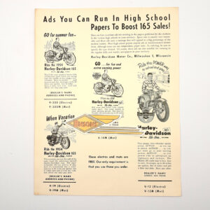 ORIGINAL HARLEY 1954 HUMMER 165 FACTORY ADVERTISING PRINT – KNUCKLEHEAD