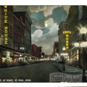 Vintage Postcard – 1915  “7th Street at night”  St. Paul, Minn.