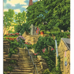 Vintage Linen Postcard – 1930’s  “Natural Stone Steps” Harpers Ferry, W. Va.