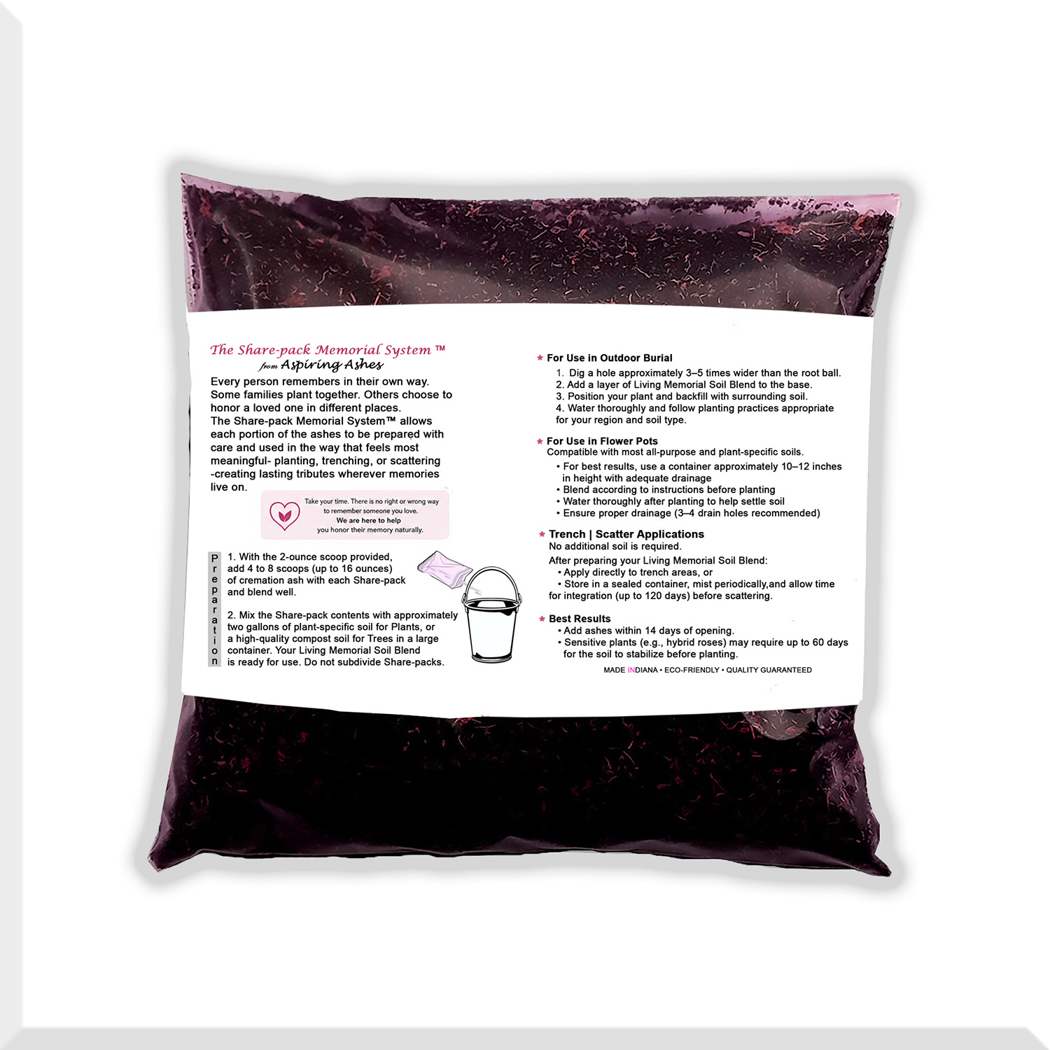 Cremation Ash Soil Mixture: Memorial Kit (Up to 4 Cups of Ashes) - Image 3