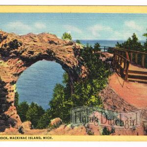 Vintage Linen Postcard – 1930’s  “Arch Rock”  Mackinac Island, Mich.