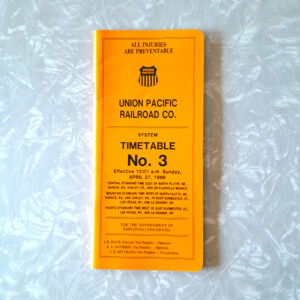 Authentic Original UNION PACIFIC TIMETABLE NUMBER 3. APRIL 27, 1986.