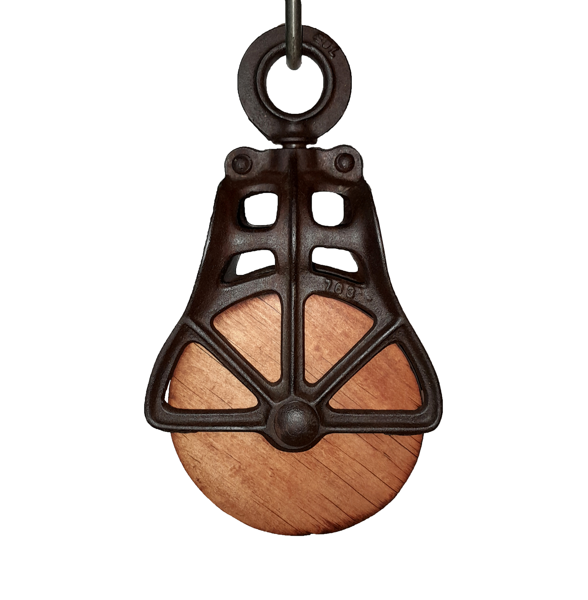 thumbnail image 2 of Cast Iron Pulley Wheel - 7.5 Inch Rustic Farmhouse Barn Decor Industrial Accent 2 of 14