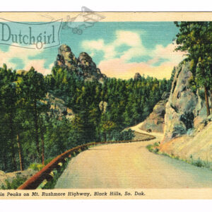 Vintage Linen Postcard – 1930’s  “Twin Peaks” Black Hills, S. Dakota