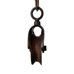 Large Antique Cast Iron Myers Barn Pulley, REZUY – Wood Wheel (079)