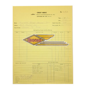 ORIGINAL HARLEY FACTORY CREDIT MEMO (SCRAP ENGINE) SHOVELHEAD – KNUCKLEHEAD