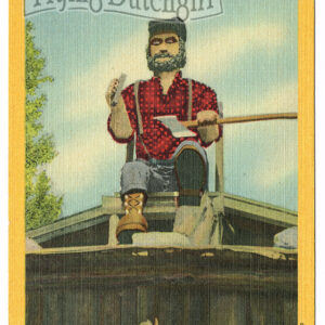 Vintage Linen Postcard – 1930’s  “Paul Bunyan at Castle Rock”  St. Ignace, Mich.