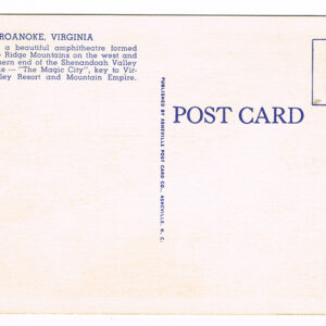 Vintage Linen Postcard – 1930’s  “Mill Mountain”  Roanoke, Va.