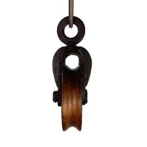 Antique Cast Iron  Barn Pulley – Wood Wheel (086)