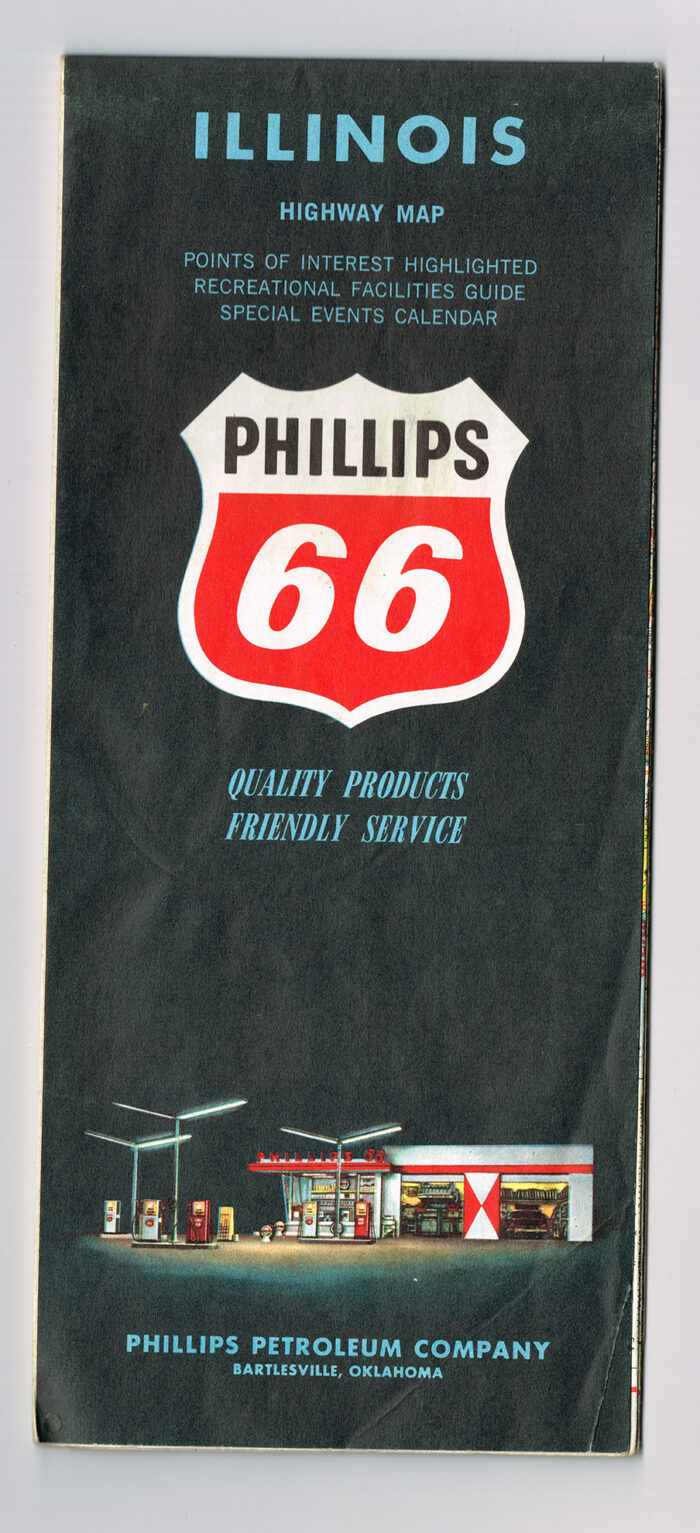 Vintage 1962 ' Phillips 66 ' Illinois Highway Map