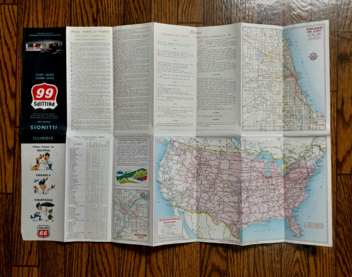 Vintage 1962 ' Phillips 66 ' Illinois Highway Map - Image 3