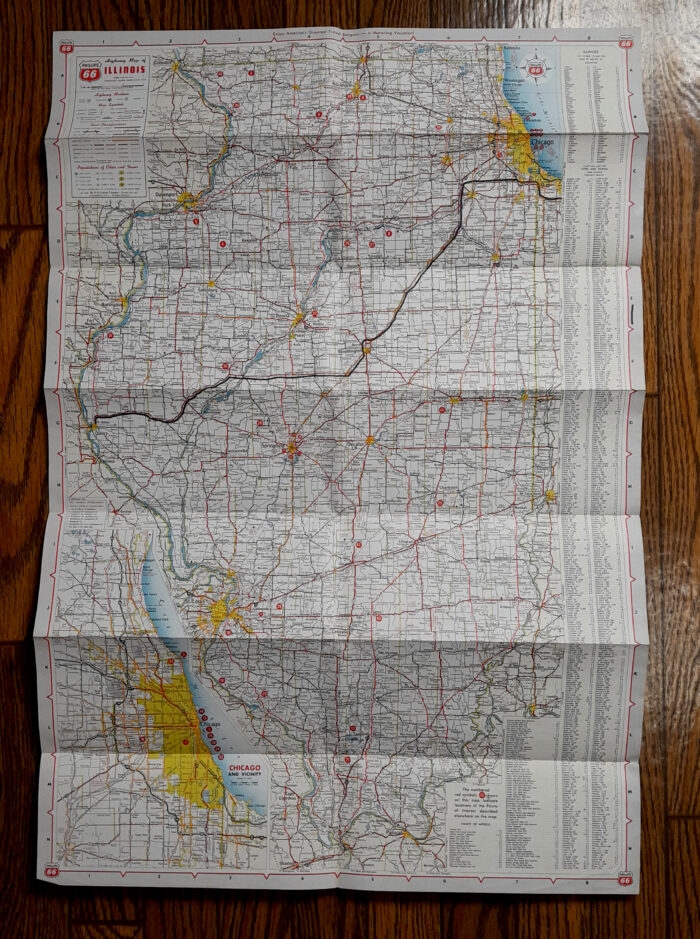 Vintage 1962 ' Phillips 66 ' Illinois Highway Map - Image 4