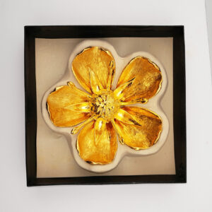 Gucci Inspired Mid-Century Golden Lotus Flower Ash Tray