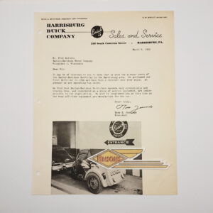 ORIG 1950 BUSINESS TESTIMONIAL (HARRISBURG, PA.) – HARLEY, KNUCKLEHEAD