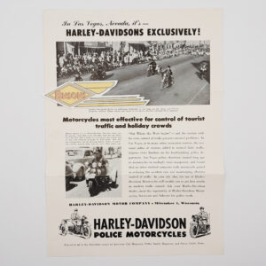 ORIG HARLEY 1940’s LAS VEGAS, NV. (POLICE COUNTER FLYER)-KNUCKLEHEAD