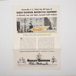 ORIG HARLEY 1941-46, GREENVILLE, S.C. (POLICE COUNTER FLYER)-KNUCKLEHEAD