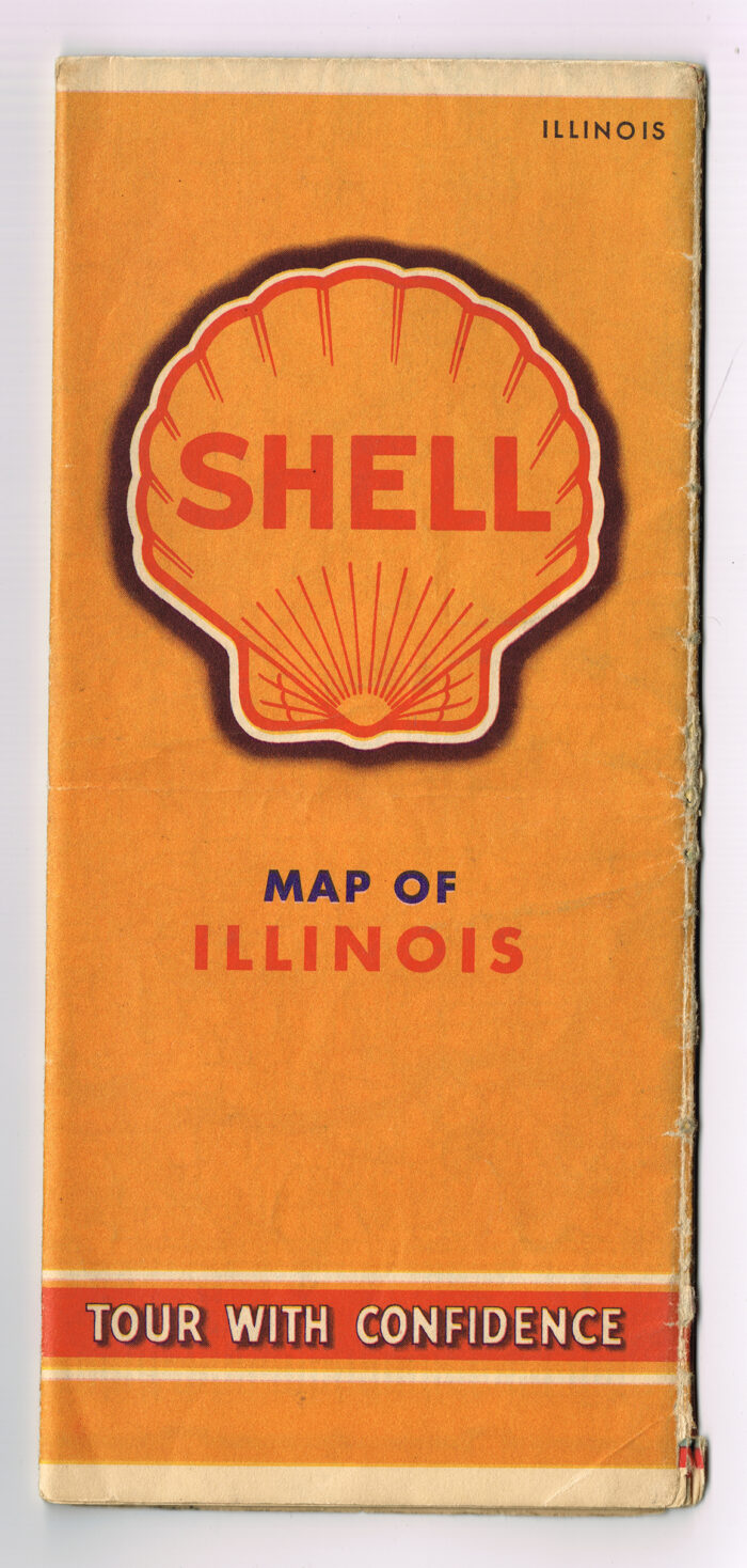 Vintage 1940 s 'Shell Gasoline ' Illinois Touring Map with Radio Log - Image 4