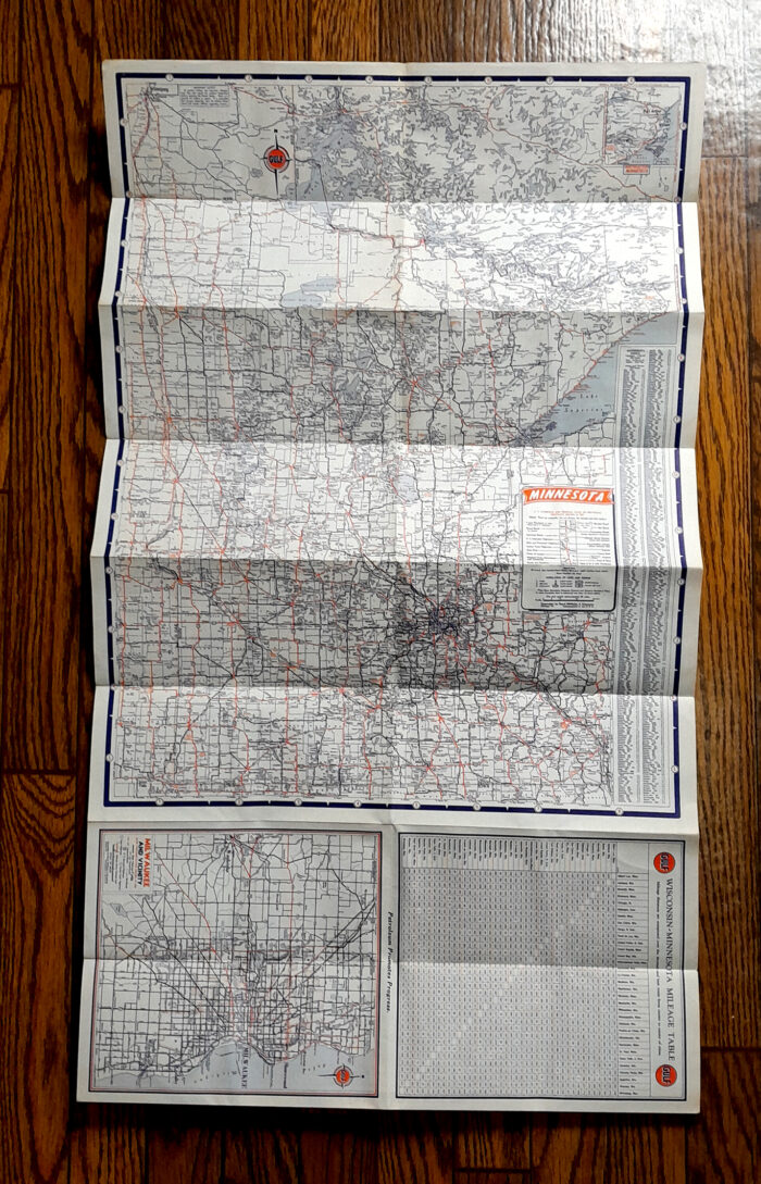 Vintage 1950s ' Gulf Gas '  Wisconsin / Minnesota Tourgide Road Map - Image 3