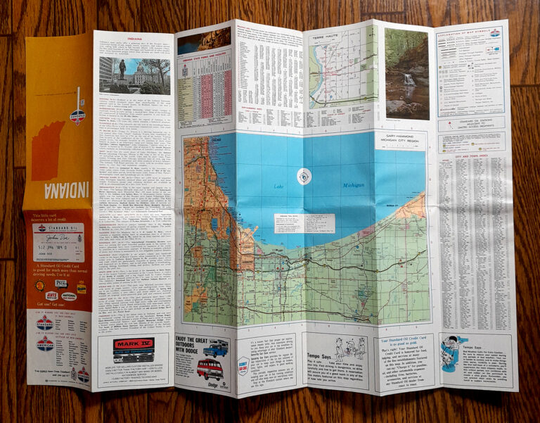 Cartridge Indianamap Vintage 1966 ‘ Standard Gasoline ‘ Indiana Map – The Flying Dutchgirl