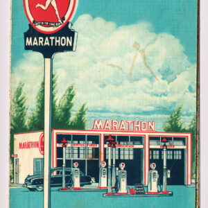 Vintage 1957 ‘ Marathon Gasoline ‘  Illinois and Central USARoad Map