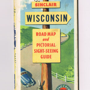 Vintage 1960’s ‘ Sinclair ‘ Wisconsin Road Map & Pictorial Sight-Seeing Map