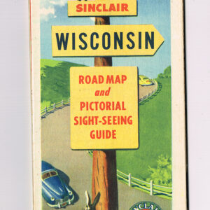 Vintage 1960’s ‘ Sinclair ‘ Wisconsin Road Map & Pictorial Sight-Seeing Map