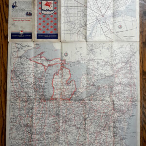 Vintage 1940s ‘ Mobile Gasoline ‘ Michigan and Adjoining States