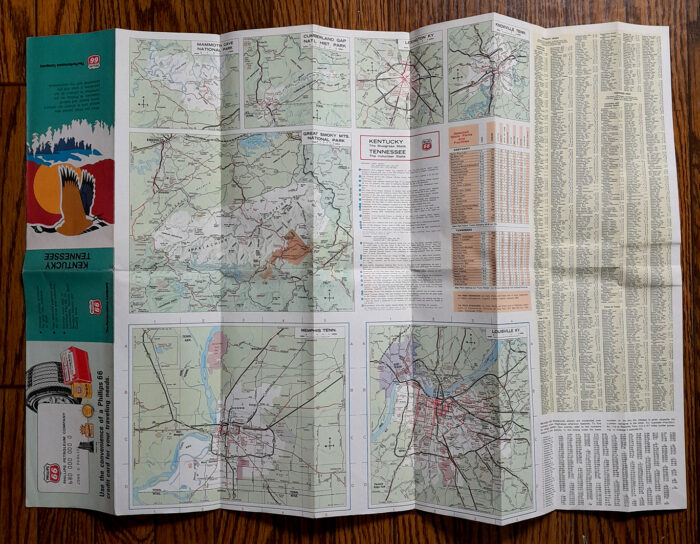 Vintage 1974 ' Phillips 66 ' Kentucky Tennessee Road Map - Image 3