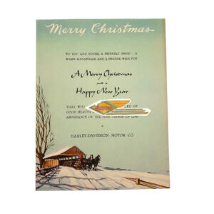 ORIGINAL HARLEY 1940’s FACTORY TO DEALER CHRISTMAS GREETINGS – KNUCKLEHEAD