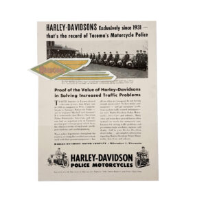 ORIG HARLEY 1945, TACOMA, WA. (POLICE COUNTER FLYER)-KNUCKLEHEAD