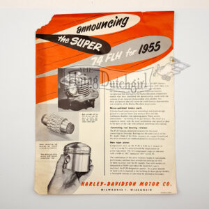 Original 1955 Harley-Davidson “THE SUPER 74 FLH FOR 1955” Counter Flyer