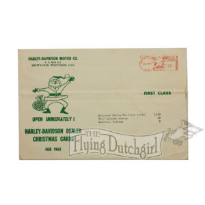 Original Vintage 1963 Harley-Davidson “CHRISTMAS CARD” Shipping Envelope