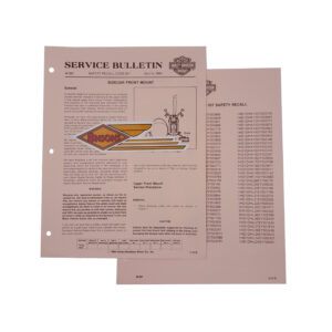 ORIGINAL HARLEY 1984 SERVICE BULLETIN (SAFETY RECALL) -SHOVELHEAD, KNUCKLEHEAD