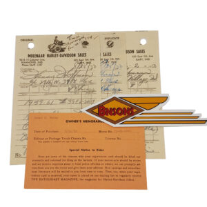 ORIGINAL HARLEY 1950 RECEIPT 39 EL 2007 TRADE-IN (MOLENAAR H-D)- KNUCKLEHEAD