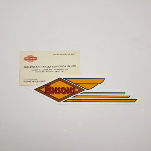 ORIGINAL HARLEY (1950’s MOLENAAR H-D) BUSINESS CARD – PANHEAD, KNUCKLEHEAD