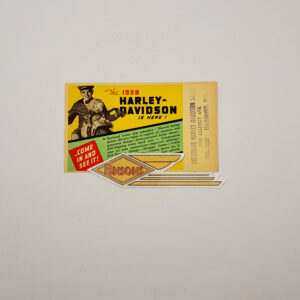 ORIGINAL HARLEY 1938 “NEW MODEL” POST CARD – KNUCKLEHEAD