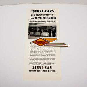 ORIGINAL HARLEY SERVI-CAR (OUR BUSINESS) COUNTER FLYER – KNUCKLEHEAD