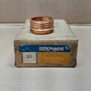 NOS Vintage Original Benjamin Porcelain Light/Shade Copper Holder #4386