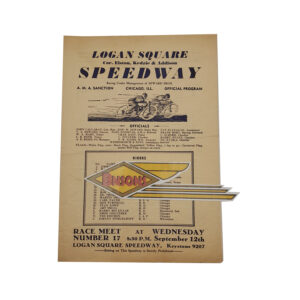 ORIG HARLEY 1934 LOGAN SQUARE SPEEDWAY PROGRAM,CHICAGO, ILL-SA, CAC, KNUCKLEHEAD