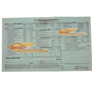 ORIG HARLEY 1957 SEASON ORDER BLANK (2 SPORTSTERS) – KNUCKLEHEAD