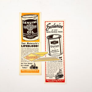 NOS ORIGINAL HARLEY OIL AND GUNK FLYERS – PANHEAD, KNUCKLEHEAD