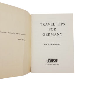 Vintage 1958 TWA Booklet Travel Tips GERMANY