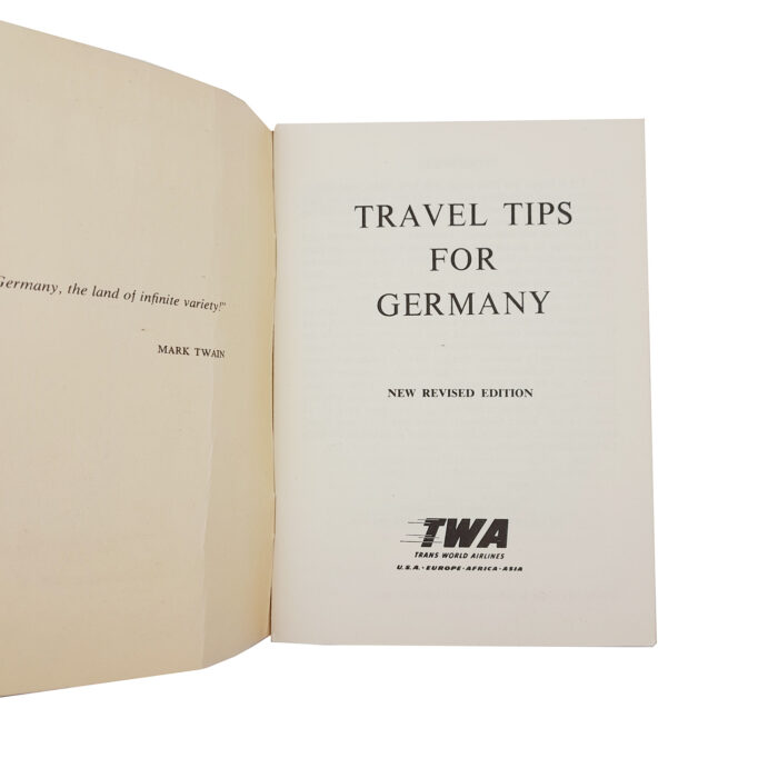 Vintage 1958 TWA Booklet Travel Tips GERMANY - Image 2