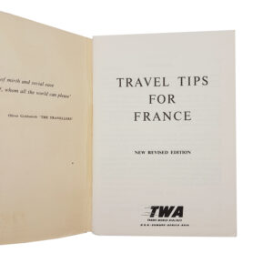 Vintage 1958 TWA Booklet Travel Tips FRANCE