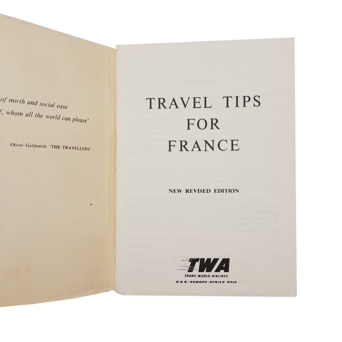 Vintage 1958 TWA Booklet Travel Tips FRANCE - Image 2