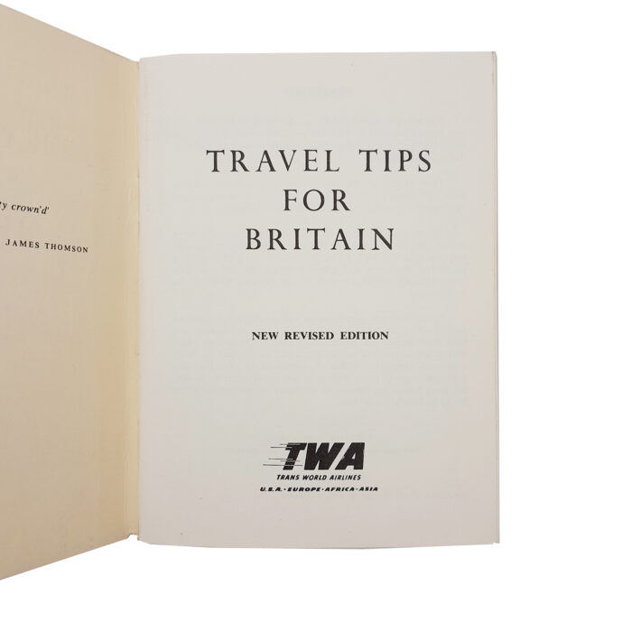 Vintage 1958 TWA Travel Brochure Tips - BRITAIN - Image 2