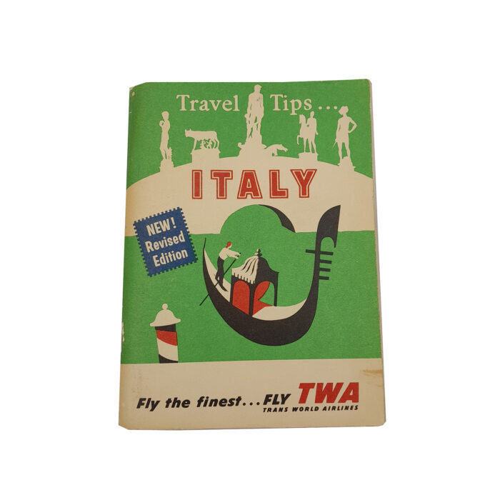 Vintage 1958 TWA Travel Brochure Tips ITALY