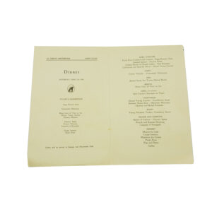 Vintage 1959 Holland American Line, S.S. Nieuw Amsterdam Dinner Menu